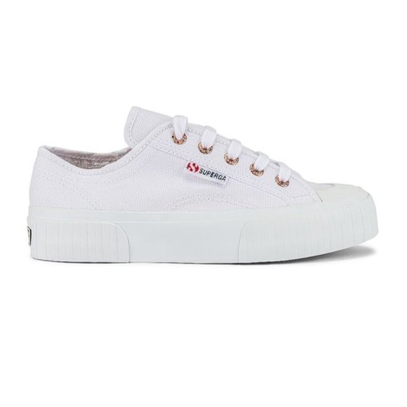 Superga Shoes - NEW Superga 2630 COTU Canvas Platform Sneaker in White & Rose Size 9.5